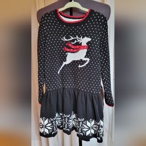 If It Were Me, Girls M 5/6, Reindeer Sweater Dress